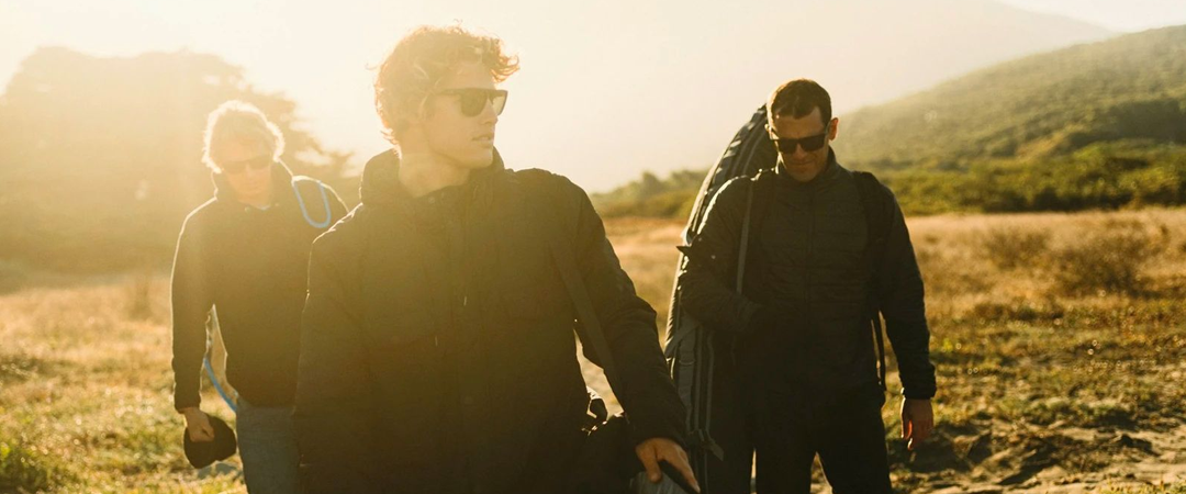 men wearing kaenon sunglasses while hiking